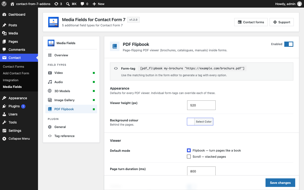PDF flipbook defaults