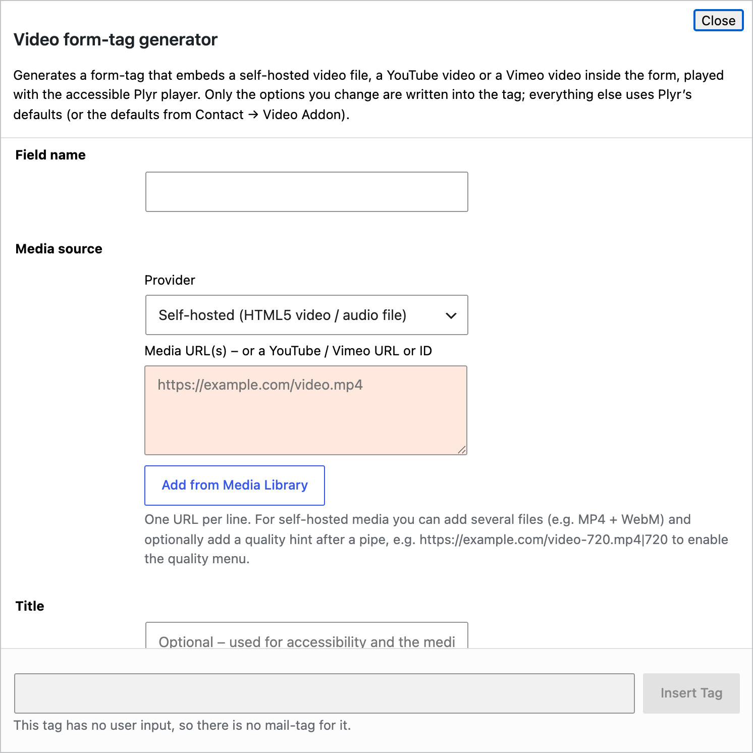The video tag generator