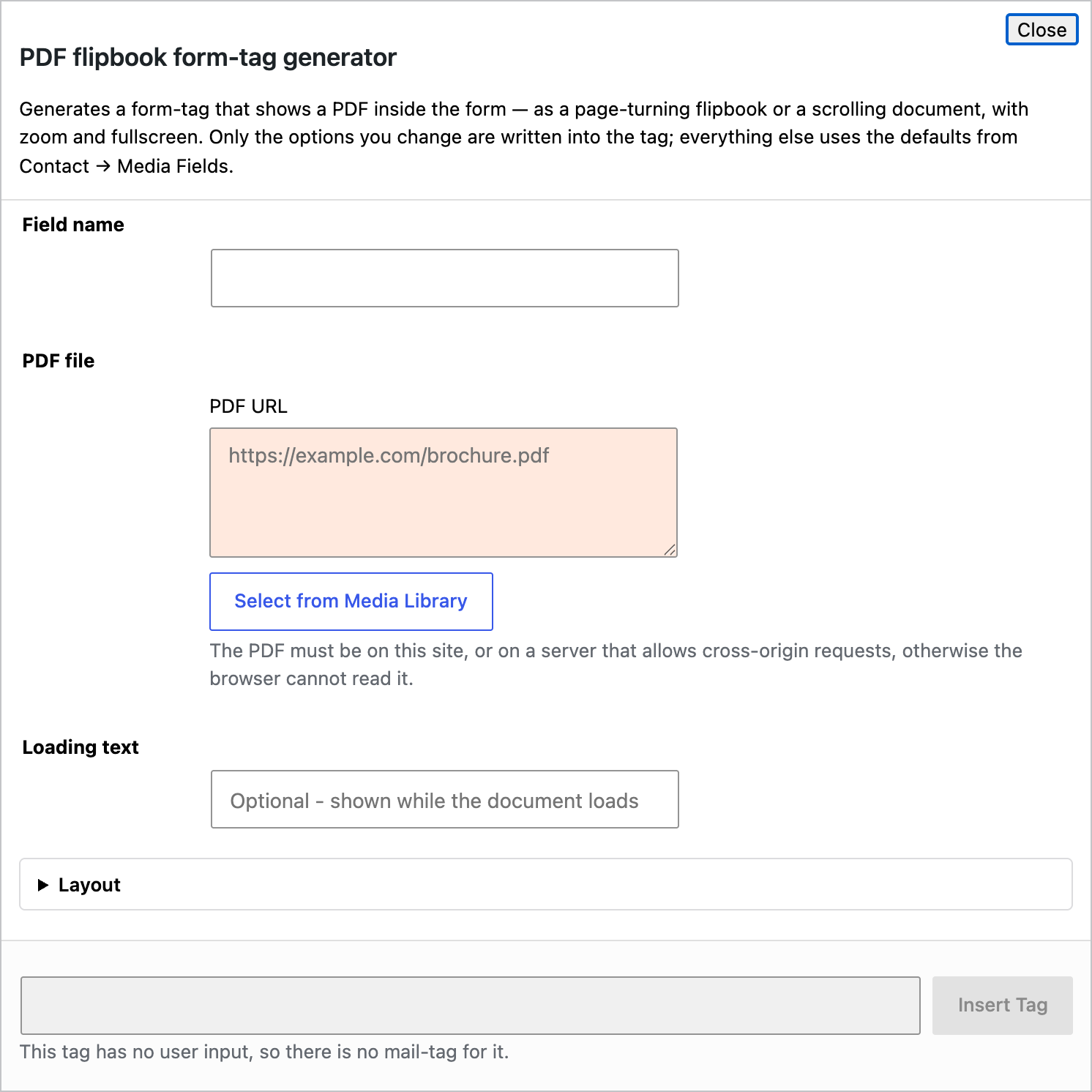The PDF tag generator