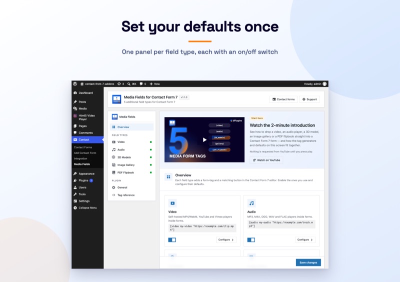 Set your defaults once