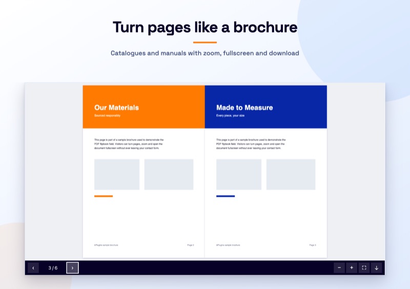 Turn pages like a brochure
