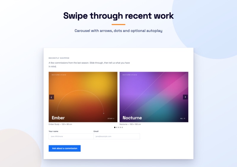 Swipe through recent work