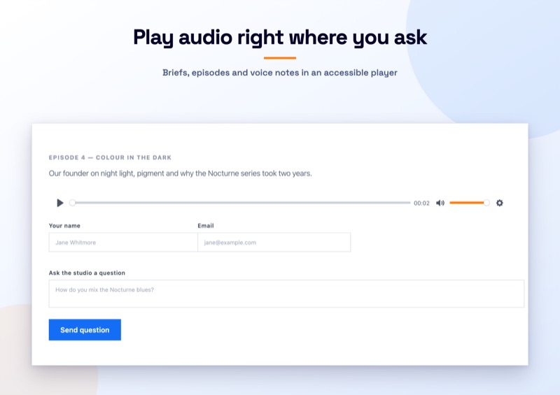 Play audio right where you ask